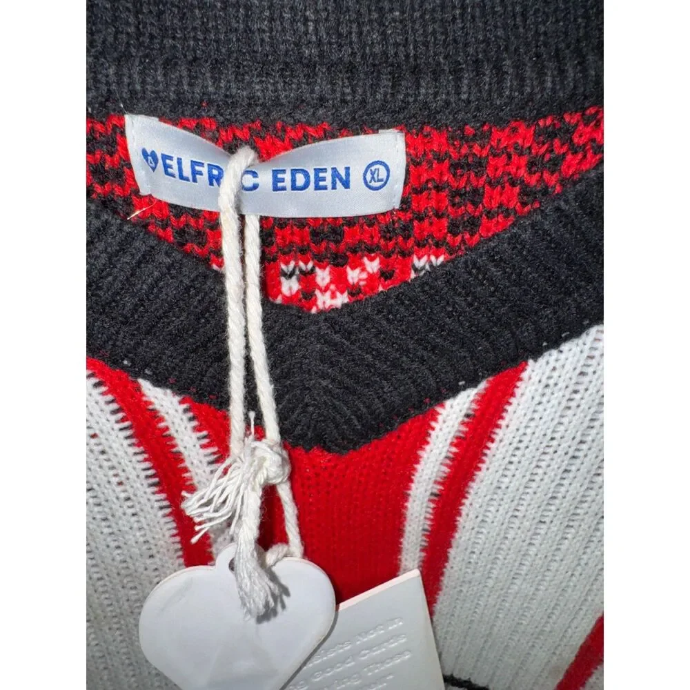Aelfric Eden 17 Striped Oversized Sweater NEW Sweater Jersey Size XL V-Neck Red - Picture 3 of 5
